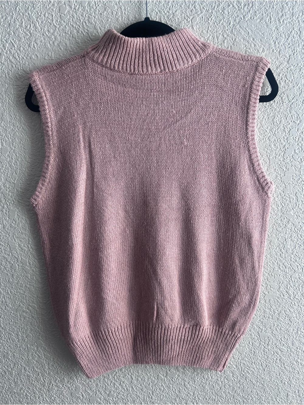 Vintage J.G. Hook Silk Cotton Linen Pink Mock Neck Feminine Sweater Vest - Picture 3 of 6
